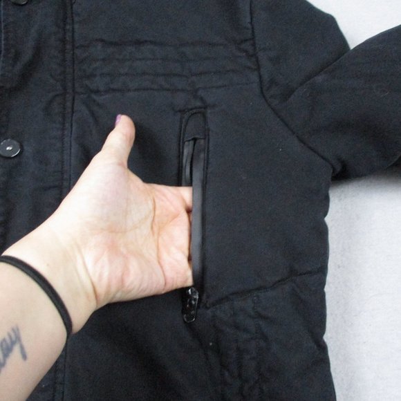 G Star Raw Jacket Boys XL Black Hooded Canvas Military Inspired Lined Utility - Picture 6 of 11